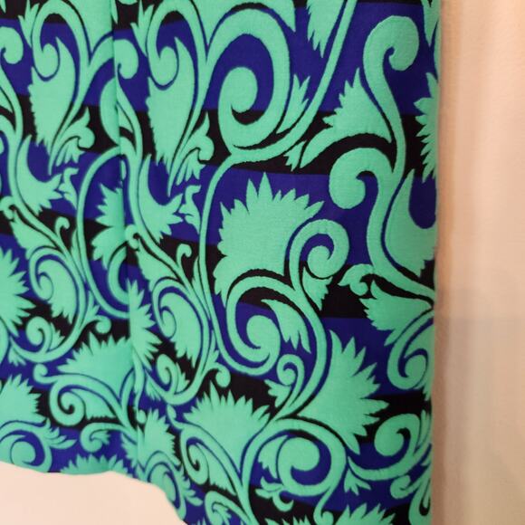 J Crew A-Line Vineyard‎ Jacquard Green/Blue Sheath Dress size 8 - Picture 8 of 11